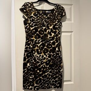 Calvin Klein leopard sheath dress size 4